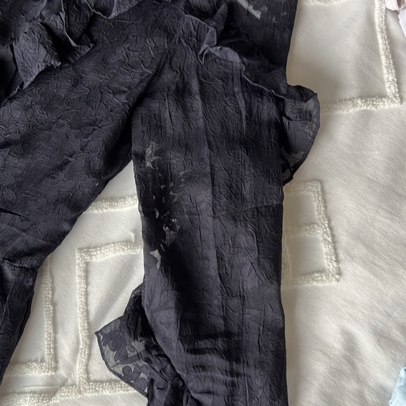 Blue Ruffle Sheer Blouse - Picture 2 of 6